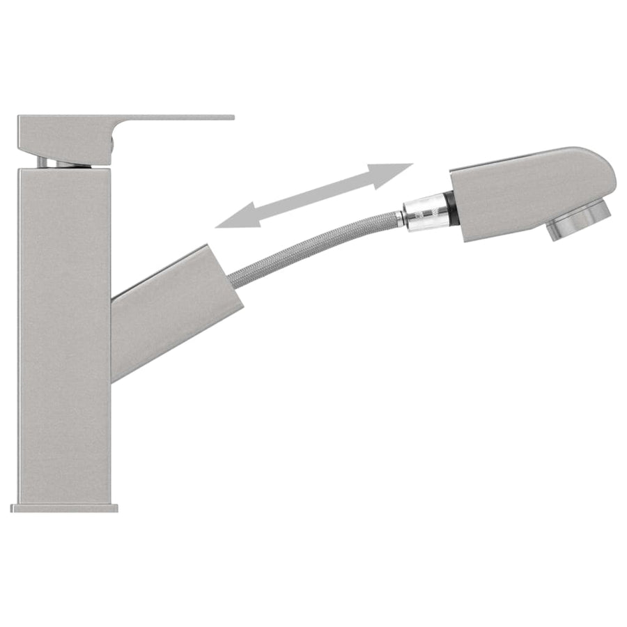Wastafelkraan Met Uittrekfunctie 157X172 Mm Kleurig Zilver