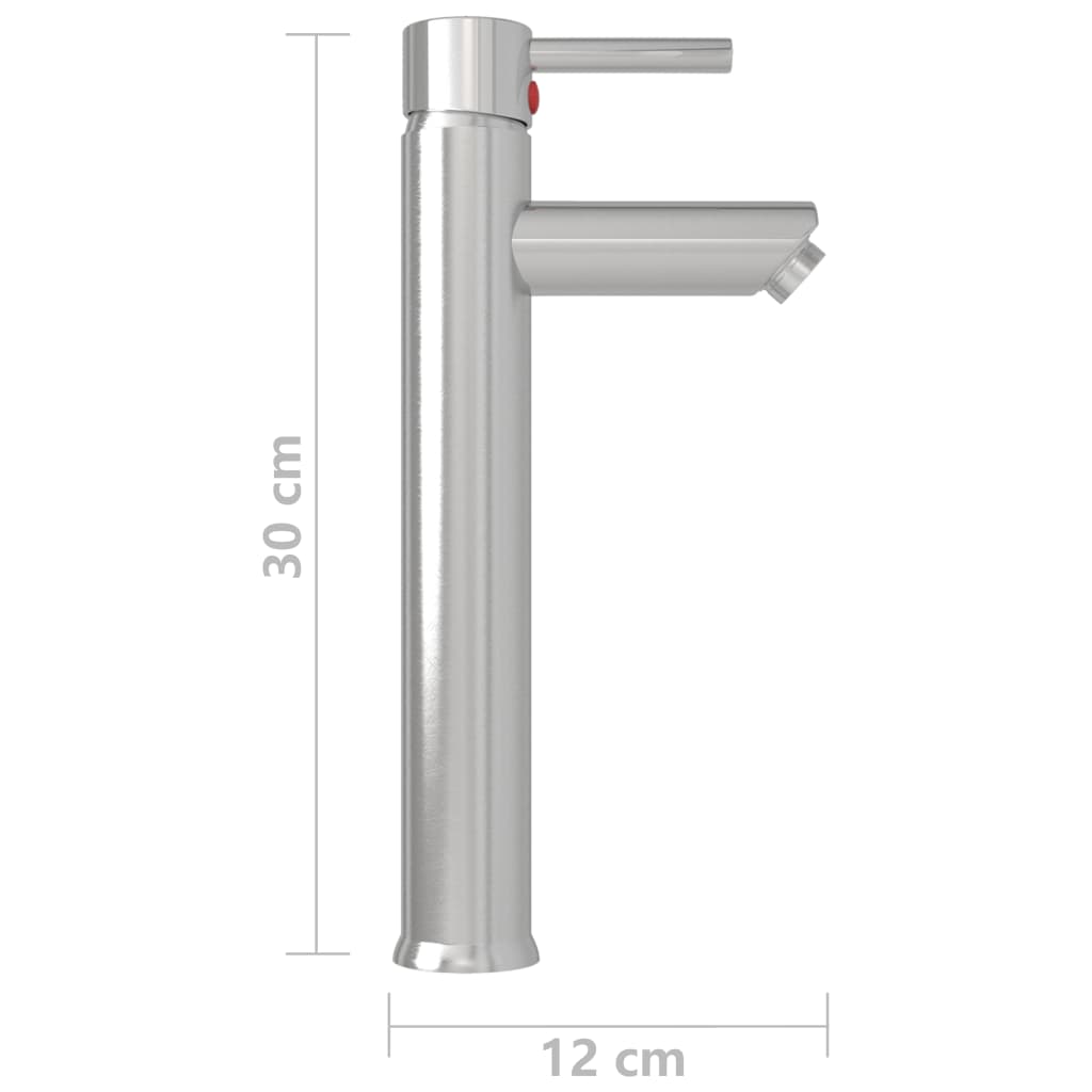 Badkamermengkraan 12x30 cm zilverkleurig