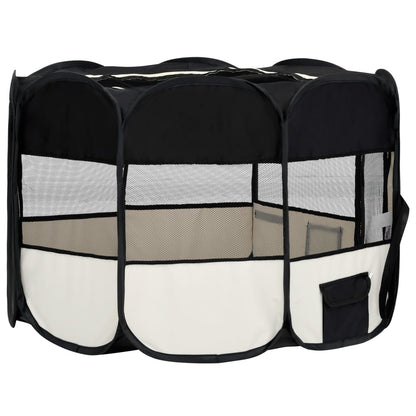 Hondenren inklapbaar met draagtas 125x125x61 cm zwart 125 x 125 x 61 cm Zwart