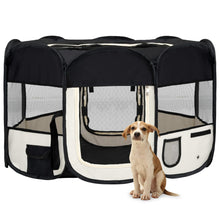 Hondenren inklapbaar met draagtas 125x125x61 cm zwart 125 x 125 x 61 cm Zwart