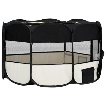 Hondenren inklapbaar met draagtas 145x145x61 cm zwart 145 x 145 x 61 cm Zwart