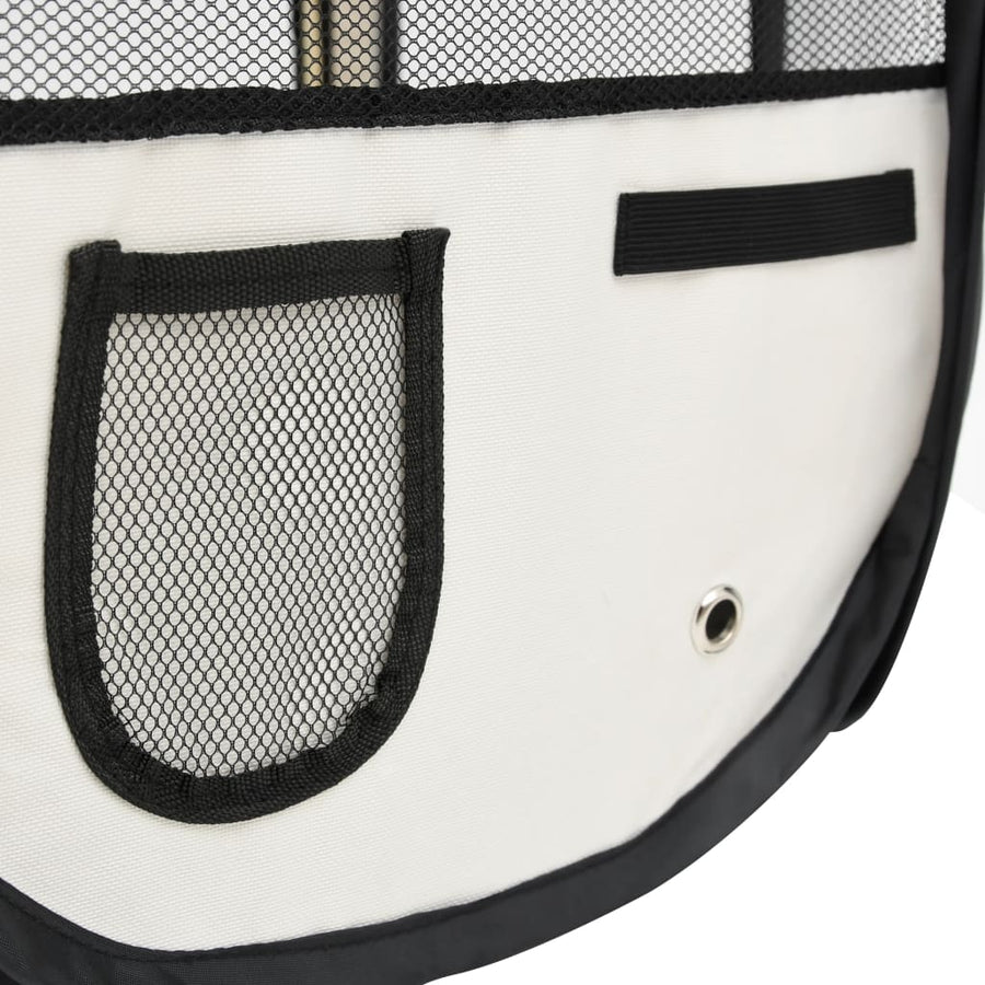 Hondenren inklapbaar met draagtas 145x145x61 cm zwart 145 x 145 x 61 cm Zwart