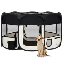 Hondenren inklapbaar met draagtas 145x145x61 cm zwart 145 x 145 x 61 cm Zwart