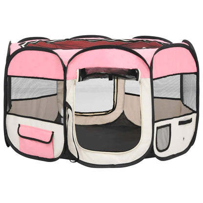 Hondenren inklapbaar met draagtas 110x110x58 cm roze 110 x 110 x 58 cm Roze