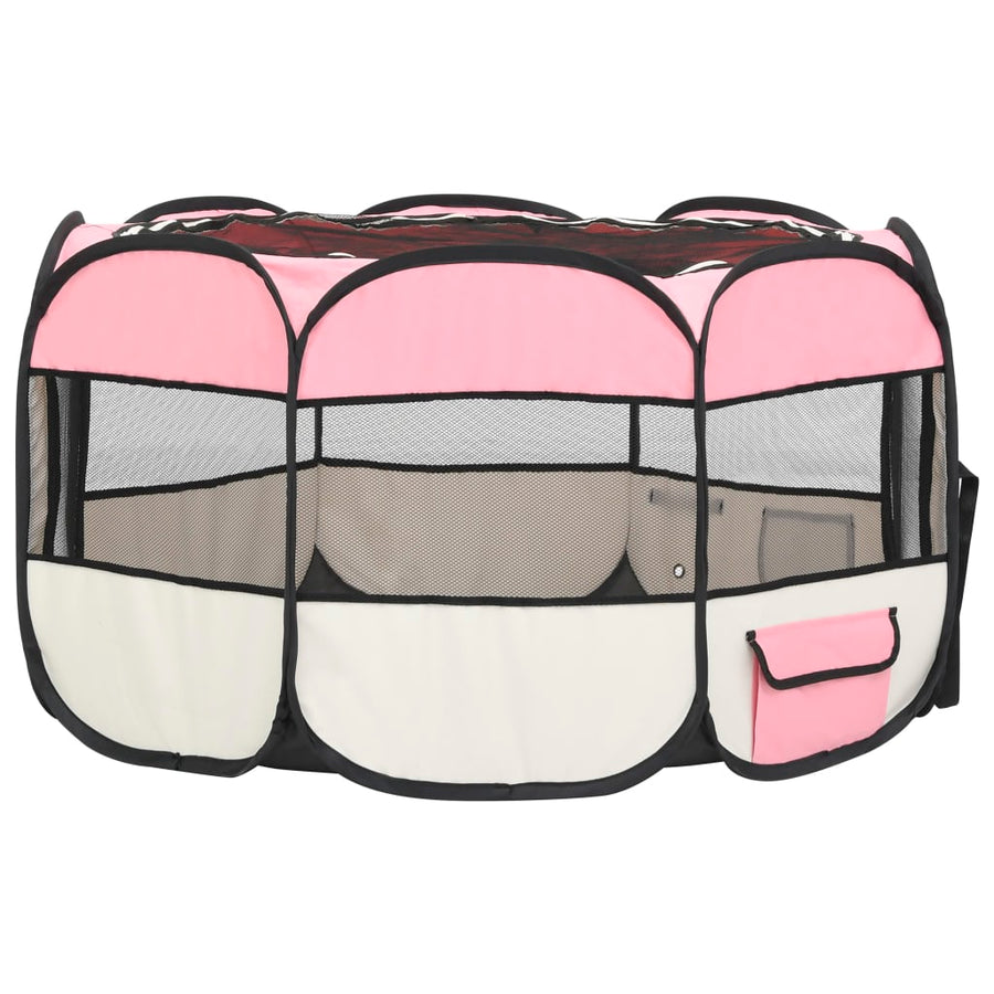 Hondenren inklapbaar met draagtas 110x110x58 cm roze 110 x 110 x 58 cm Roze