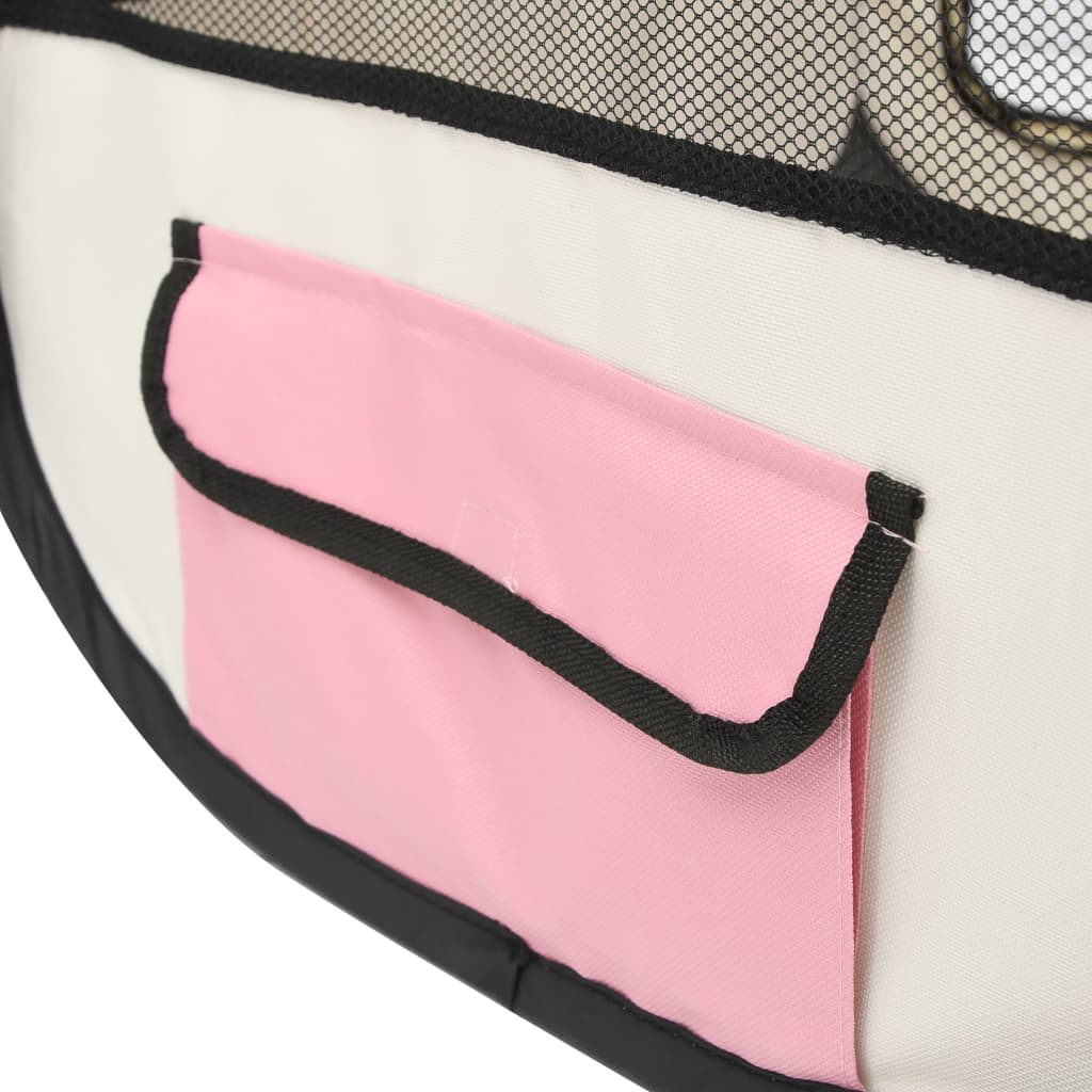 Hondenren inklapbaar met draagtas 110x110x58 cm roze 110 x 110 x 58 cm Roze