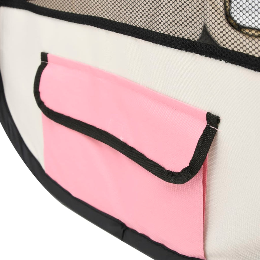 Hondenren inklapbaar met draagtas 110x110x58 cm roze 110 x 110 x 58 cm Roze
