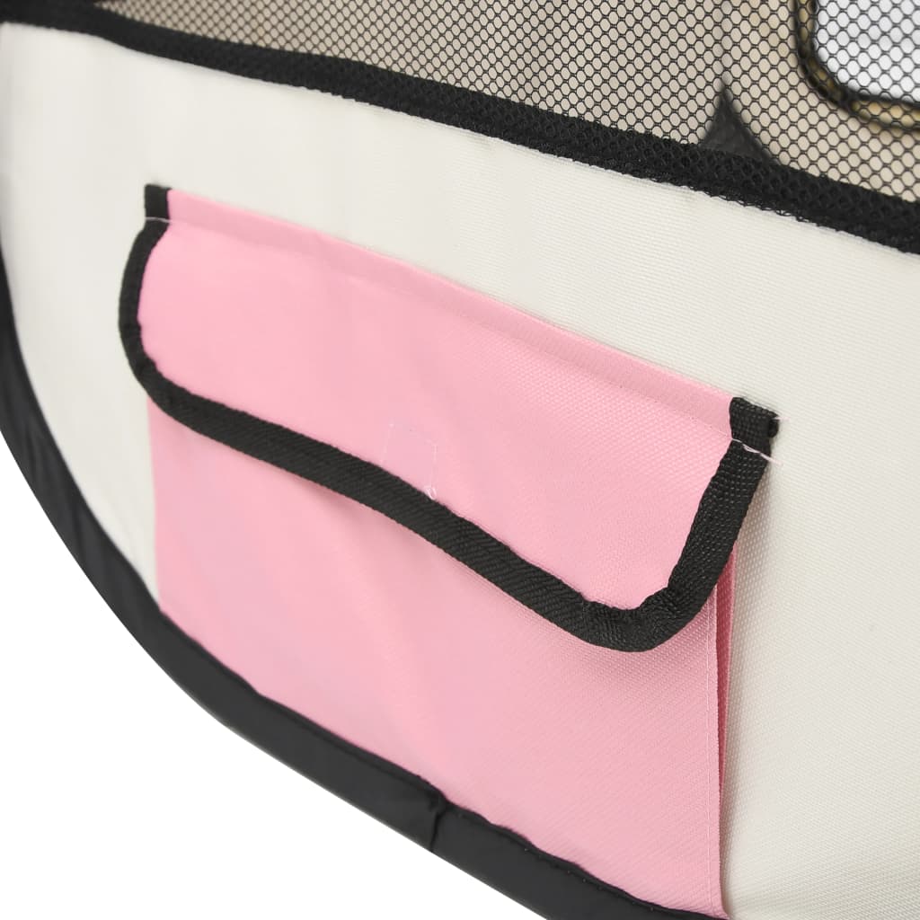 Hondenren inklapbaar met draagtas 125x125x61 cm roze 125 x 125 x 61 cm Roze