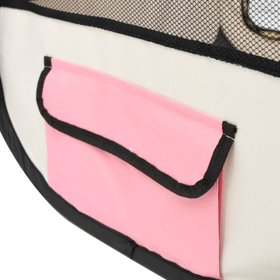 Hondenren inklapbaar met draagtas 145x145x61 cm roze 145 x 145 x 61 cm Roze