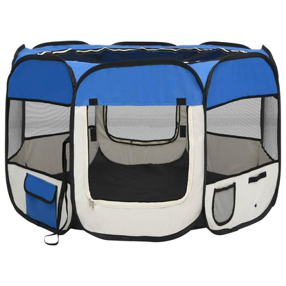 Hondenren inklapbaar met draagtas 90x90x58 cm blauw 90 x 90 x 58 cm Blauw