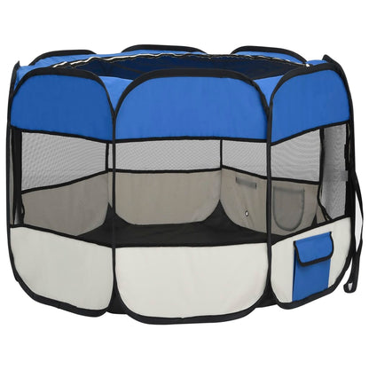Hondenren inklapbaar met draagtas 90x90x58 cm blauw 90 x 90 x 58 cm Blauw