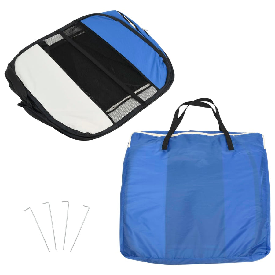 Hondenren inklapbaar met draagtas 90x90x58 cm blauw 90 x 90 x 58 cm Blauw