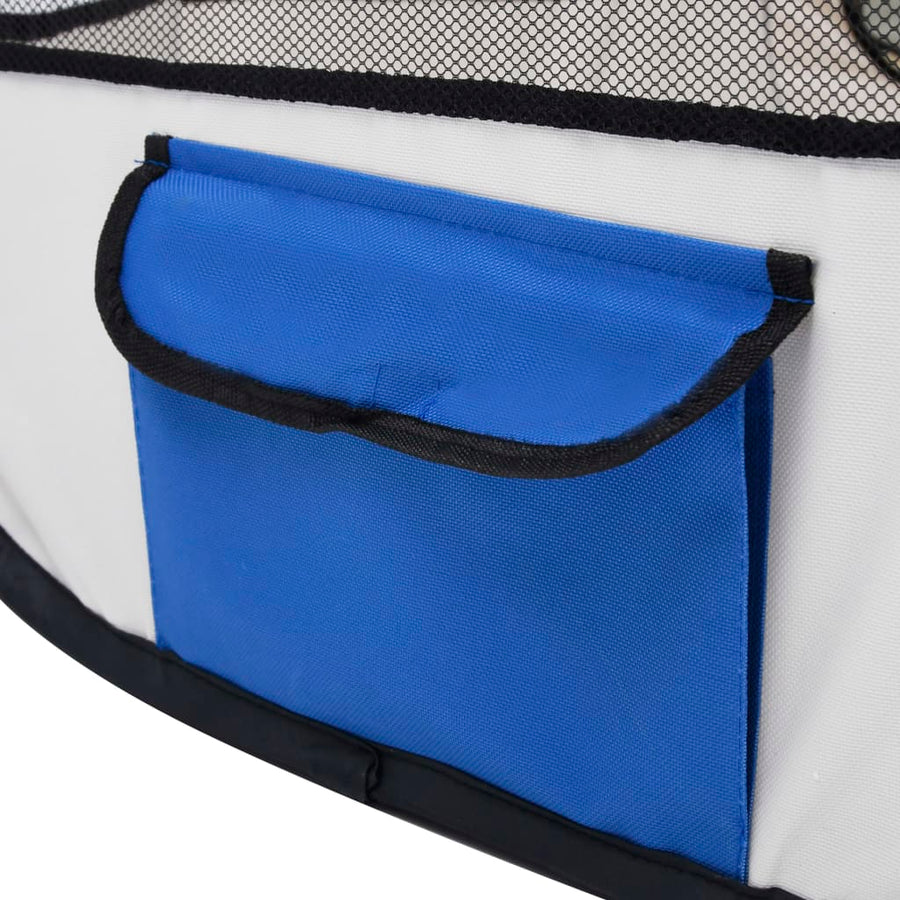 Hondenren inklapbaar met draagtas 145x145x61 cm blauw 145 x 145 x 61 cm Blauw