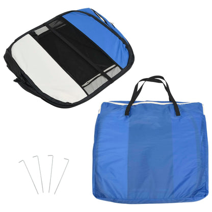 Hondenren inklapbaar met draagtas 145x145x61 cm blauw 145 x 145 x 61 cm Blauw