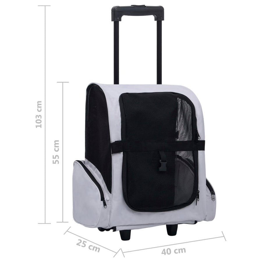 Huisdierentrolley inklapbaar grijs Grijs