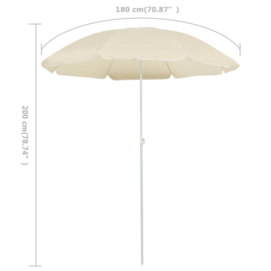 Parasol Met Stalen Paal 180 Cm Kleurig Zand
