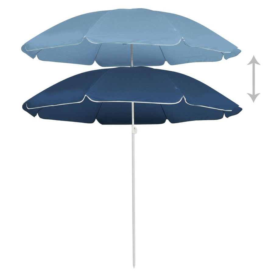Parasol met stalen paal 180 cm blauw