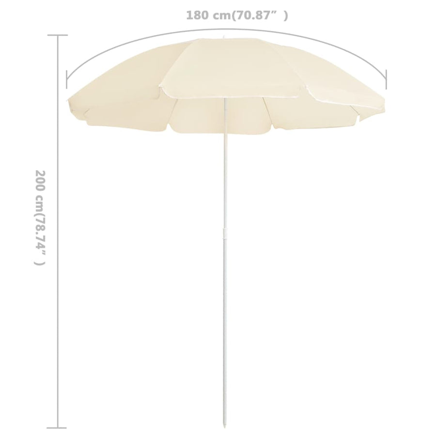 Parasol Met Stalen Paal 180 Cm Kleurig Zand
