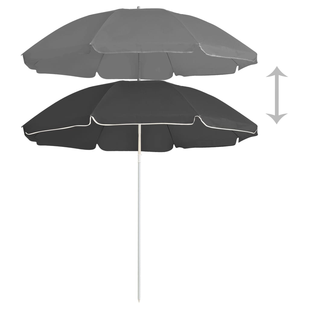 Parasol Met Stalen Paal 180 Cm Kleurig Antraciet
