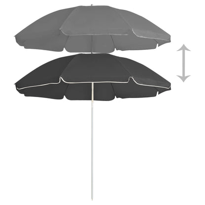 Parasol Met Stalen Paal 180 Cm Kleurig Antraciet