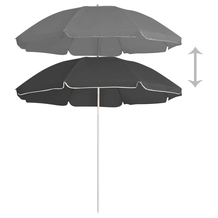 Parasol Met Stalen Paal 180 Cm Kleurig Antraciet