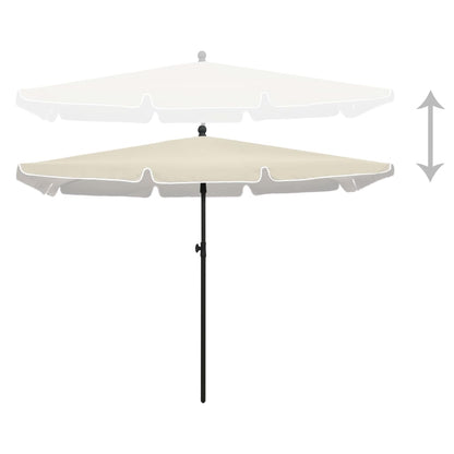 Parasol Met Paal 210X140 Cm Kleurig Zand