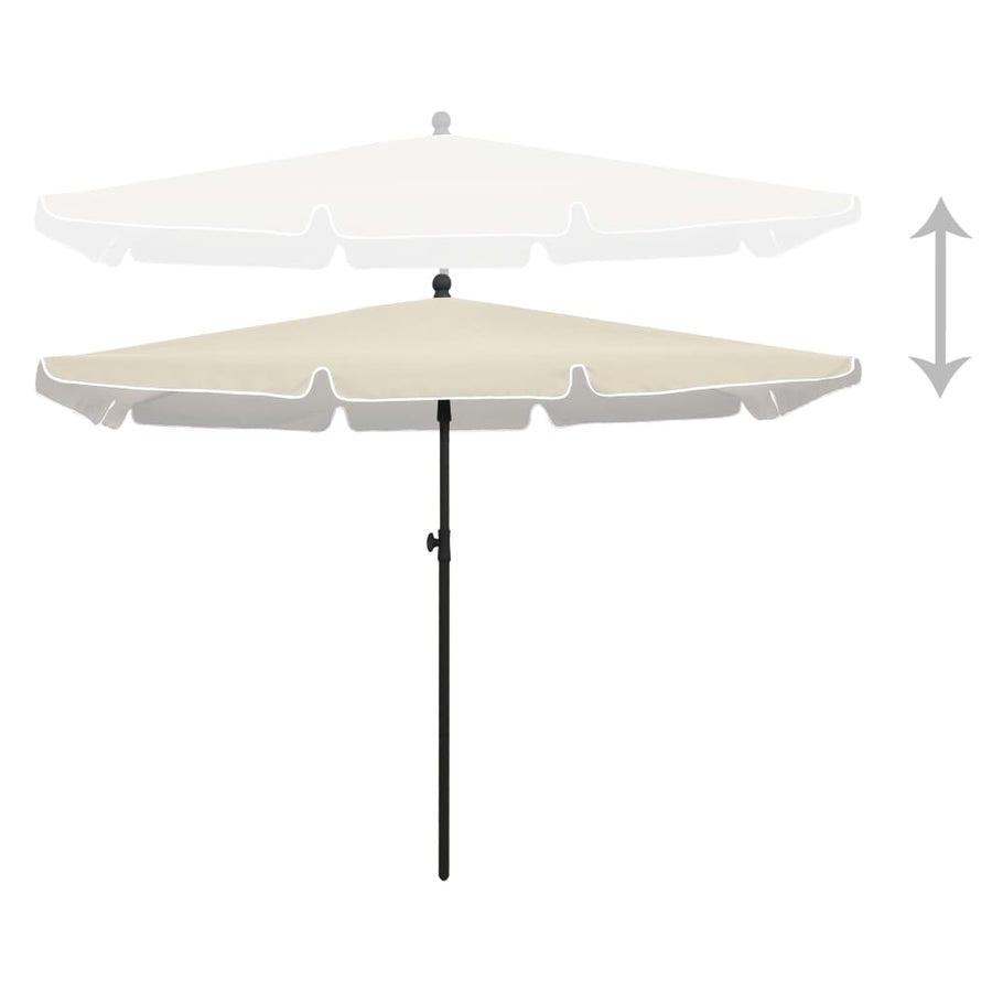 Parasol Met Paal 210X140 Cm Kleurig Zand