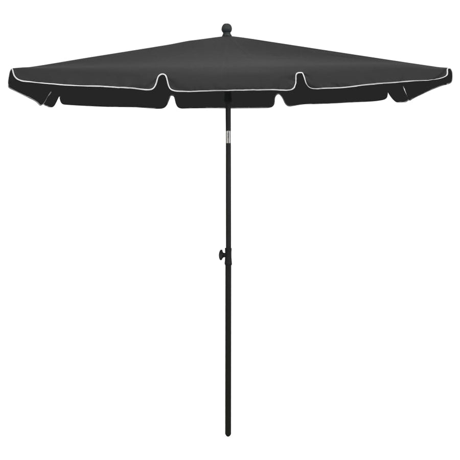 Parasol Met Paal 210X140 Cm Kleurig Antraciet
