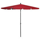 Parasol with pole 210x140 cm burgundy