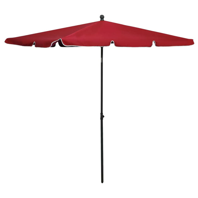 Parasol Met Paal 210X140 Cm Bordeauxrood