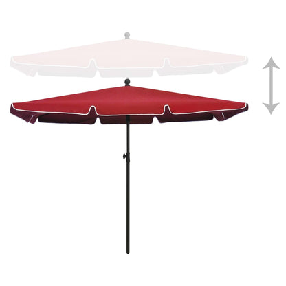 Parasol Met Paal 210X140 Cm Bordeauxrood