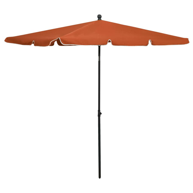 Parasol Met Paal 210X140 Cm Kleurig Terracotta