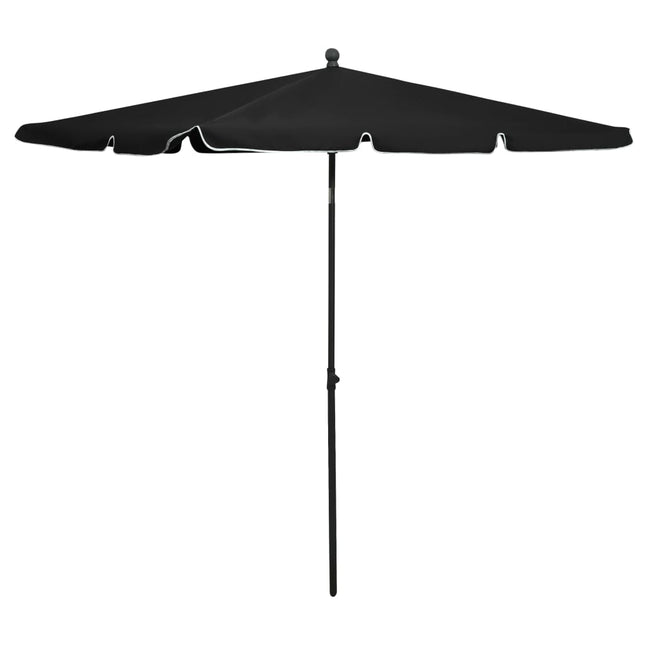 Parasol Met Paal 210X140 Cm Zwart