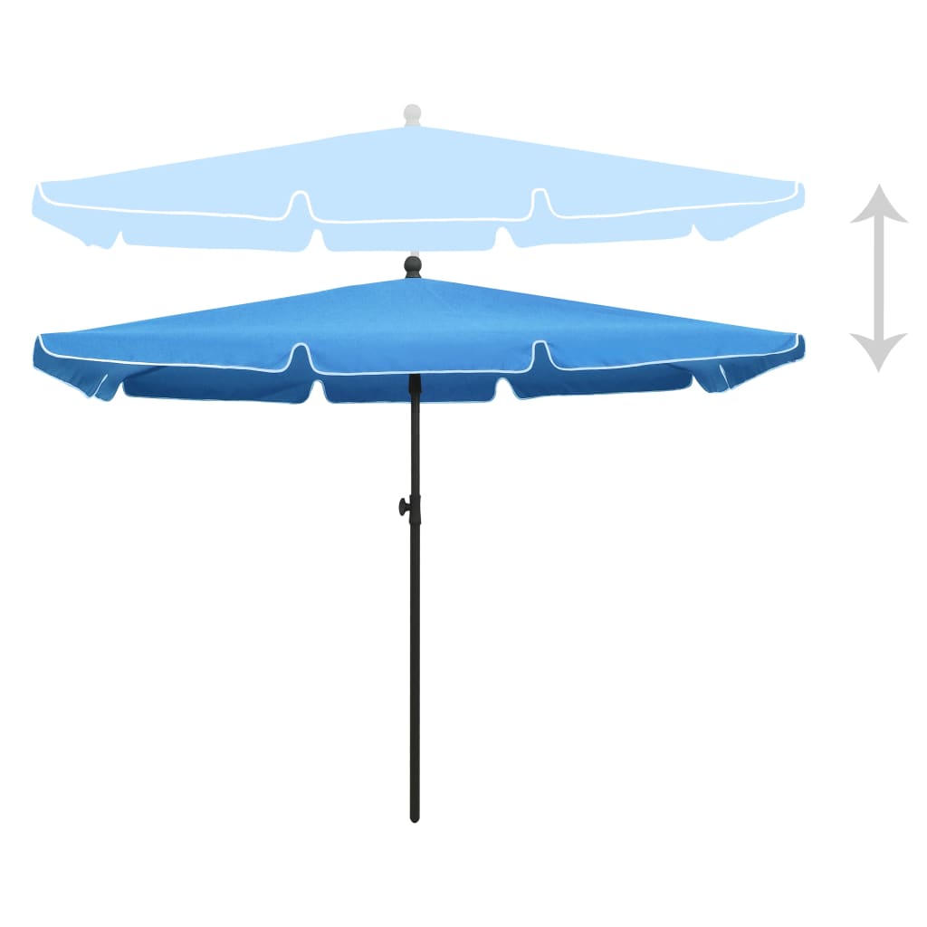 Parasol Met Paal 210X140 Cm azuurblauw