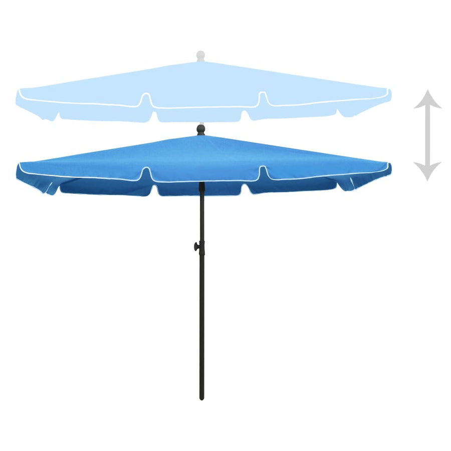 Parasol Met Paal 210X140 Cm azuurblauw