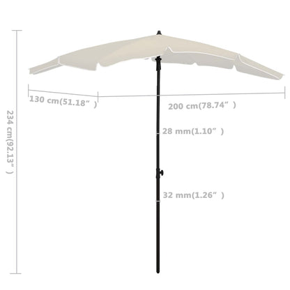 Parasol Met Paal 200X130 Cm Kleurig Zand