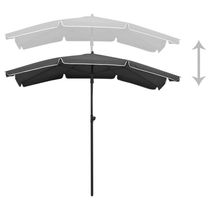 Parasol Met Paal 200X130 Cm Kleurig Antraciet