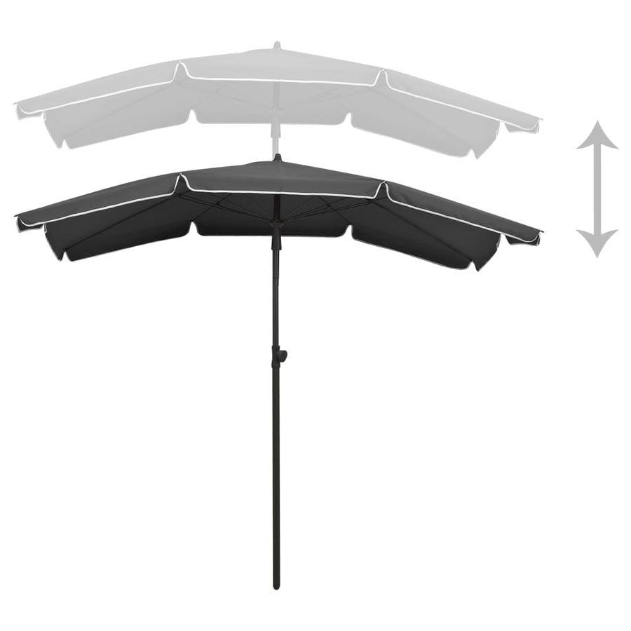 Parasol Met Paal 200X130 Cm Kleurig Antraciet