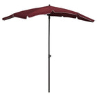 Parasol Met Paal 200X130 Cm Bordeauxrood