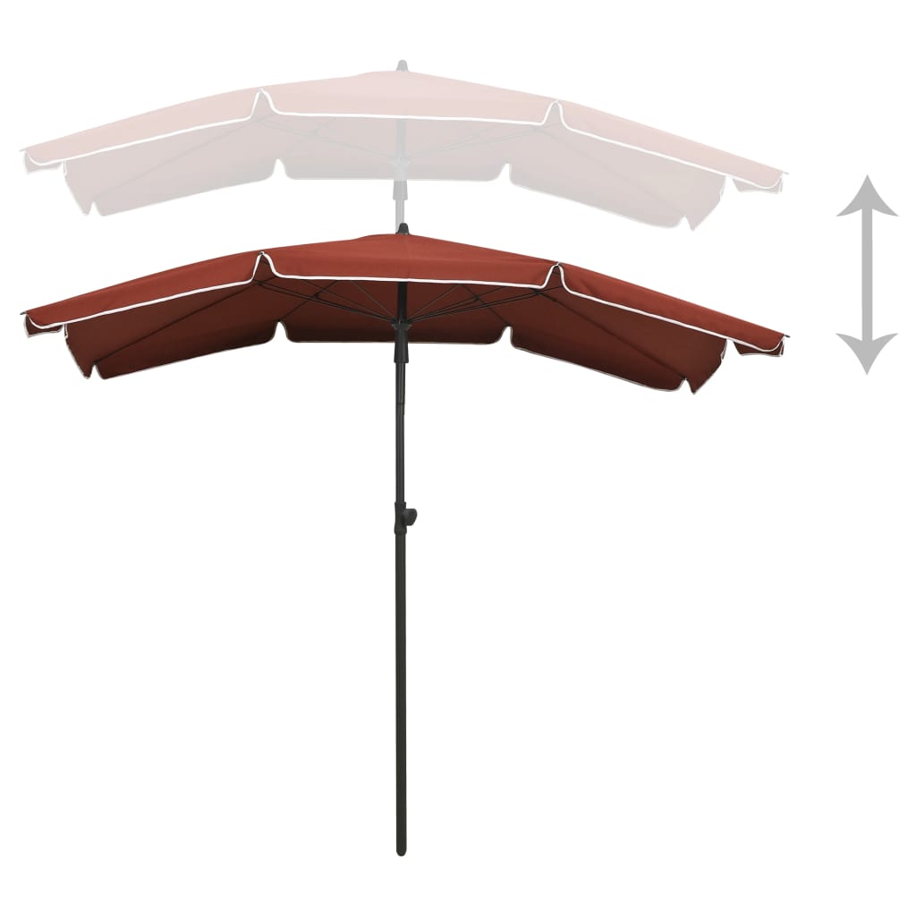 Parasol Met Paal 200X130 Cm Kleurig Terracotta