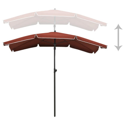 Parasol Met Paal 200X130 Cm Kleurig Terracotta
