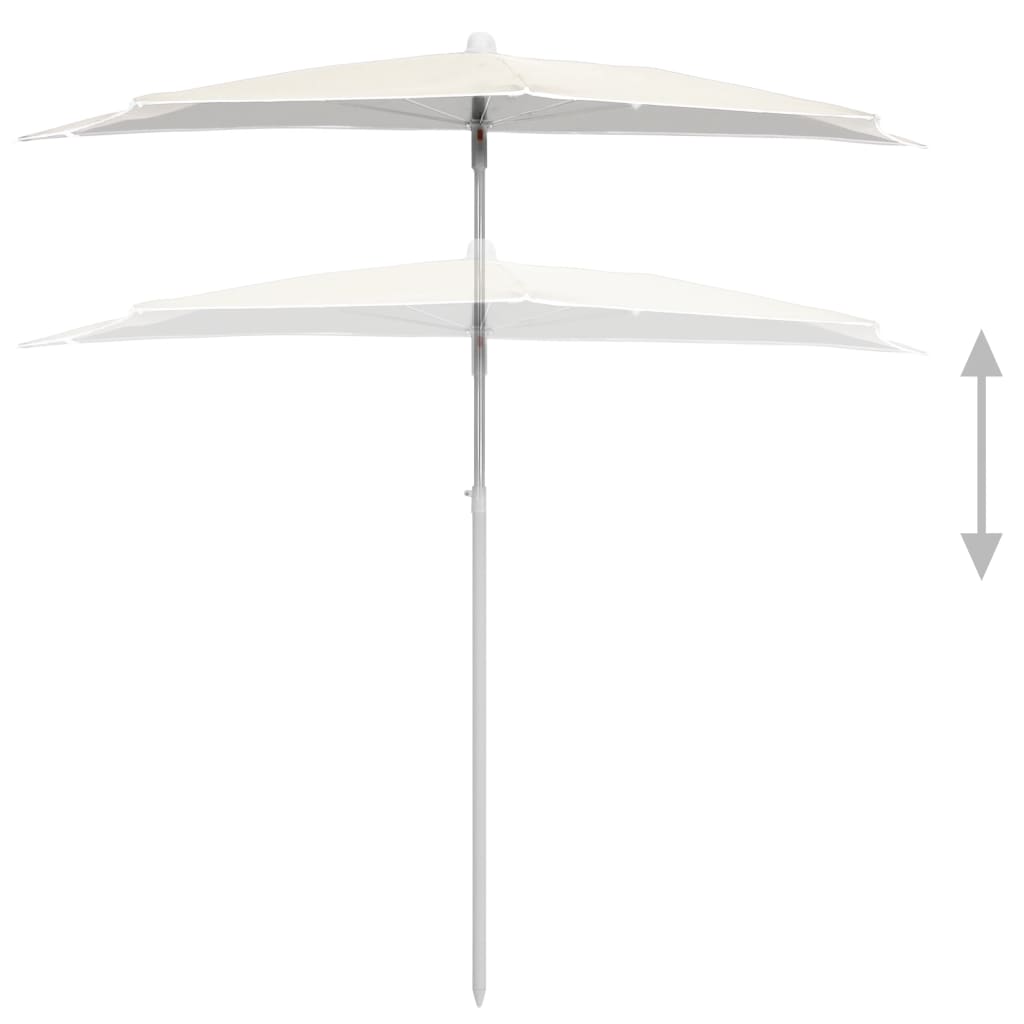 Parasol Half Met Paal 180X90 Cm Kleurig Zand