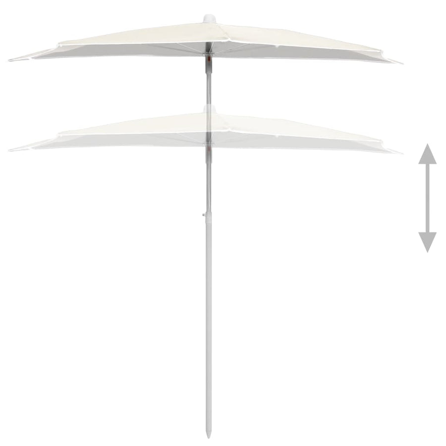 Parasol Half Met Paal 180X90 Cm Kleurig Zand