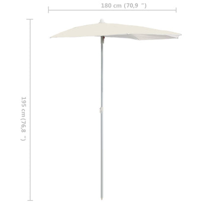 Parasol Half Met Paal 180X90 Cm Kleurig Zand