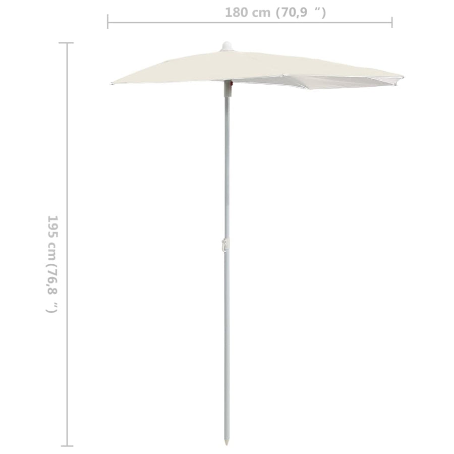 Parasol Half Met Paal 180X90 Cm Kleurig Zand