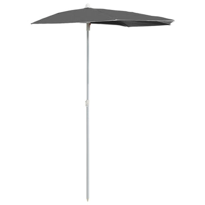 Parasol Half Met Paal 180X90 Cm Kleurig Antraciet