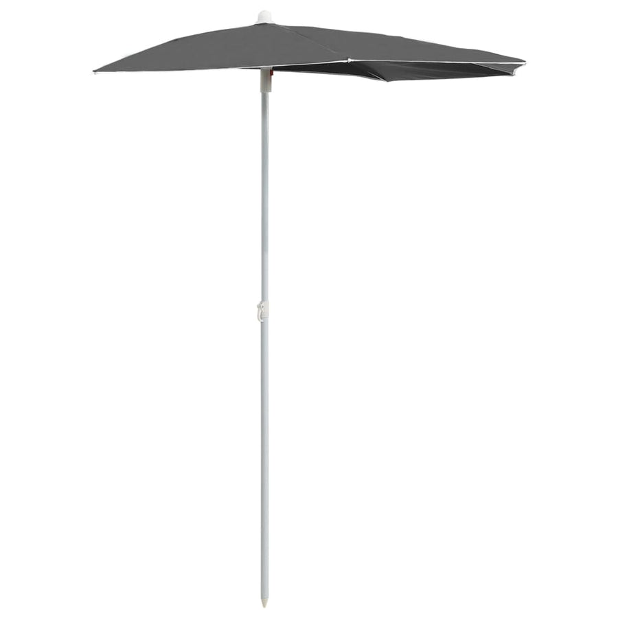 Parasol Half Met Paal 180X90 Cm Kleurig Antraciet