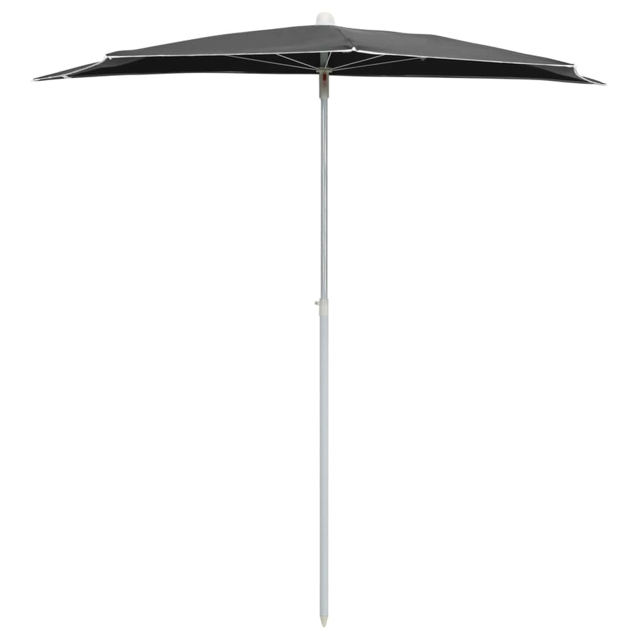 Parasol Half Met Paal 180X90 Cm Kleurig Antraciet