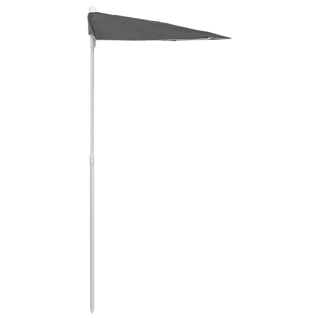 Parasol Half Met Paal 180X90 Cm Kleurig Antraciet