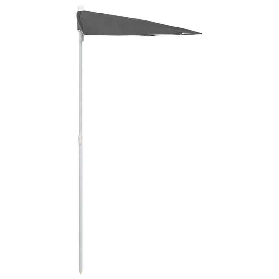 Parasol Half Met Paal 180X90 Cm Kleurig Antraciet